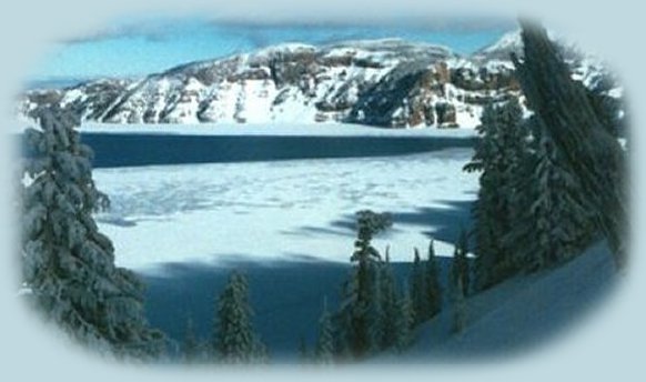 winter at crater lake in southern oregon: inspirational writings, spiritual inspiration, thoughts for the day, poetry, prose, stories: higher self, personal growth, spiritual encounters, out of body experiences and white light experiences, from Brad Kalita, founder of gathering light ... a retreat located near crater lake national park in southern oregon.