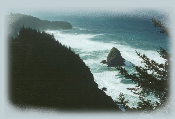 cliffs on the pacific ocean in oregon.